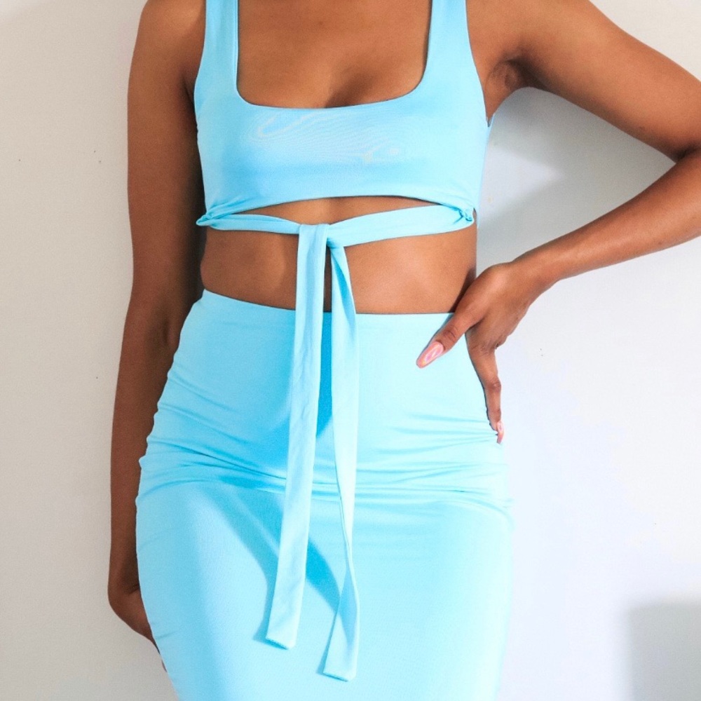 Sky Blue Maxi Skirt & Matching Top